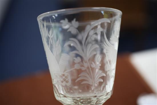 A soda glass goblet, early 20th century, 19.5cm